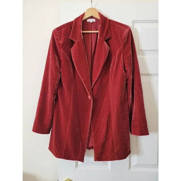 Sedge Red Velvet Blazer M - Picture 1 of 9